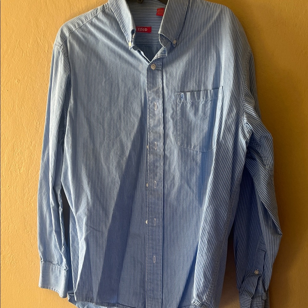 IZOD Men's Blue Striped Shirt 100% cotton